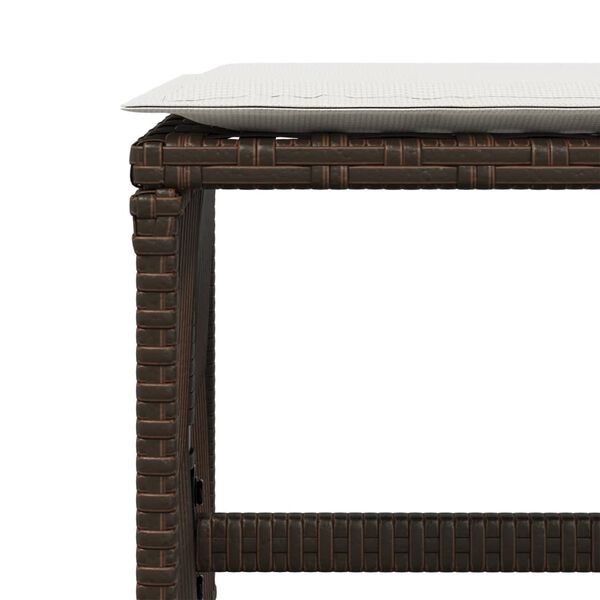 vidaXL Σκαμπό Κήπου 4 τεμ. Καφέ 41x41x36 εκ. Συνθ. Ρατάν με Μαξιλάρια