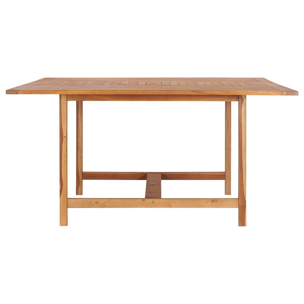 vidaXL Τραπέζι Κήπου 150 x 150 x 76 εκ. από Μασίφ Ξύλο Teak