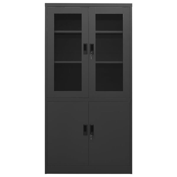 vidaXL Ντουλάπα Γραφείου Ανθρακί 90 x 40 x 180 εκ. Ατσάλινη