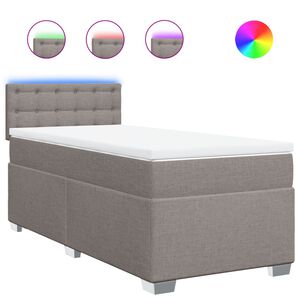 vidaXL &Kappa;&rho;&epsilon;&beta;ά&tau;&iota; Boxspring &mu;&epsilon; &Sigma;&tau;&rho;ώ&mu;&alpha; Taupe 80x200 &epsilon;&kappa;. &Upsilon;&phi;&alpha;&sigma;&mu;ά&tau;&iota;&nu;&omicron;