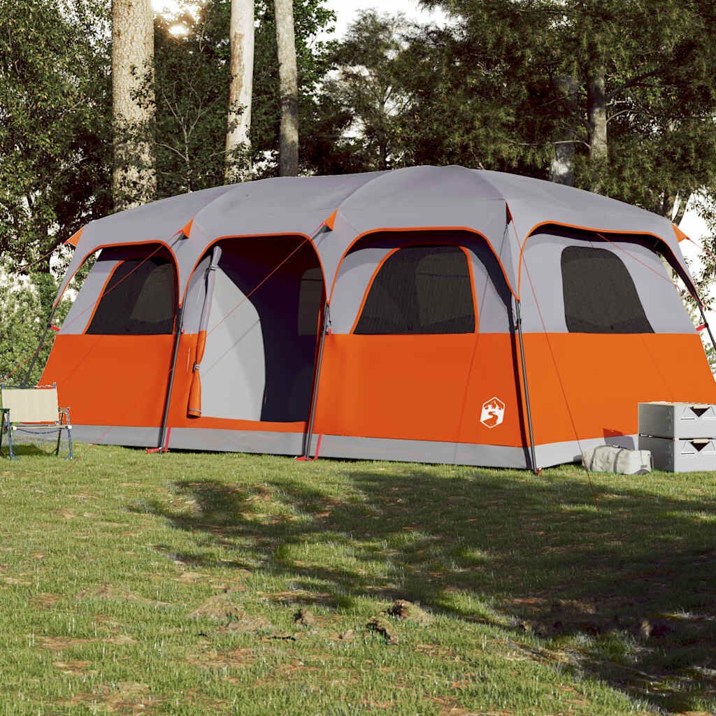 vidaXL Σκηνή Οικογενειακή 9 Ατόμων Αδιάβροχη Γκρι