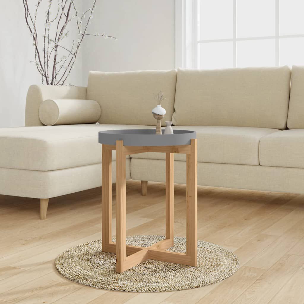 vidaXL Τραπεζάκι Σαλονιού Γκρι 41x41x48,5 εκ. Επεξ. Ξύλο&Μασίφ Πεύκο