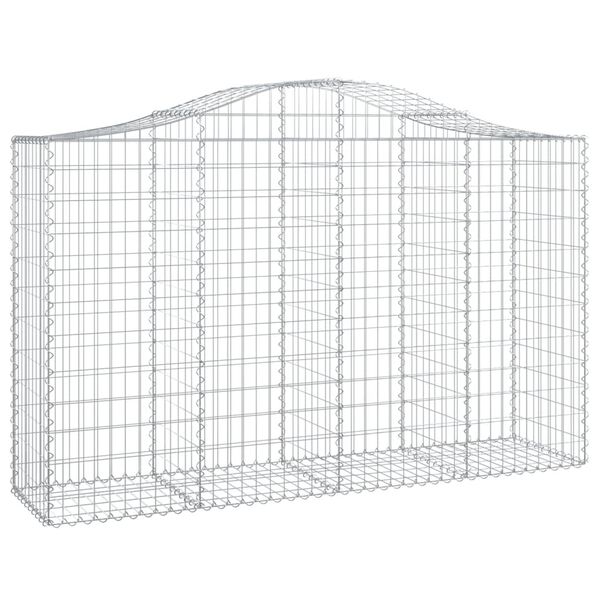 vidaXL Συρματοκιβώτια Τοξωτά 8 τεμ. 200x50x120/140 εκ. Γαλβαν. Ατσάλι