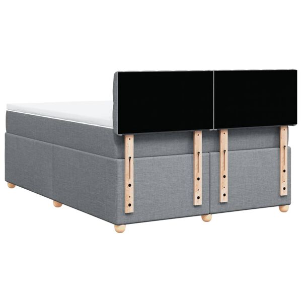 vidaXL Κρεβάτι Boxspring με Στρώμα Ανοιχτό Γκρι 140x200 εκ. Υφασμάτινο
