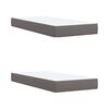 vidaXL Κρεβάτι Boxspring με Στρώμα Γκρι 200x200 εκ. Συνθετικό Δέρμα