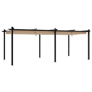 vidaXL &Pi;έ&rho;&gamma;&kappa;&omicron;&lambda;&alpha; &Kappa;ή&pi;&omicron;&upsilon; &mu;&epsilon; &Pi;&tau;&upsilon;&sigma;&sigma;ό&mu;&epsilon;&nu;&eta; &Omicron;&rho;&omicron;&phi;ή Taupe 3x6 &mu;. &Alpha;&lambda;&omicron;&upsilon;&mu;ί&nu;&iota;&omicron;