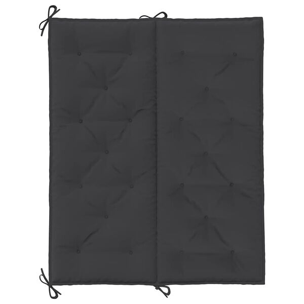vidaXL Μαξιλάρι Πάγκου Κήπου Μαύρο 120x(50+50)x7 εκ. Ύφασμα Oxford