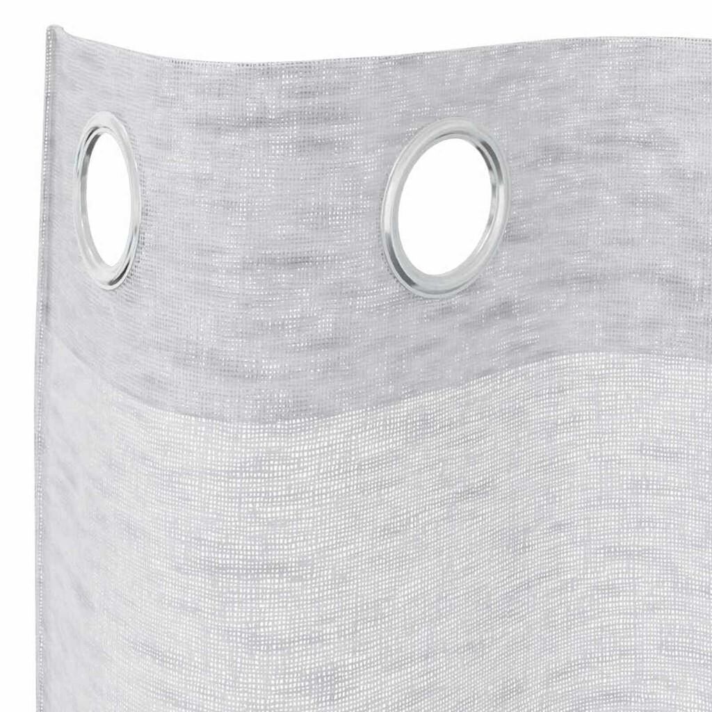 vidaXL Κουρτίνες με κουρτίνες 2 pcs Ανοιχτό γκρι Πολυεστέρας