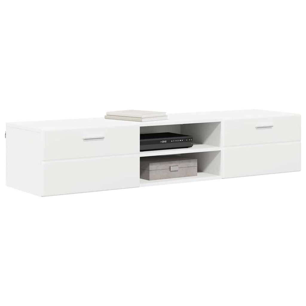 vidaXL Ντουλάπι TV με ράφι Λευκό 150 x 39 x 30 εκ Επεξεργασμένο ξύλο