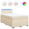 vidaXL Κρεβάτι Boxspring με Στρώμα Κρεμ 120x190 εκ. Υφασμάτινο