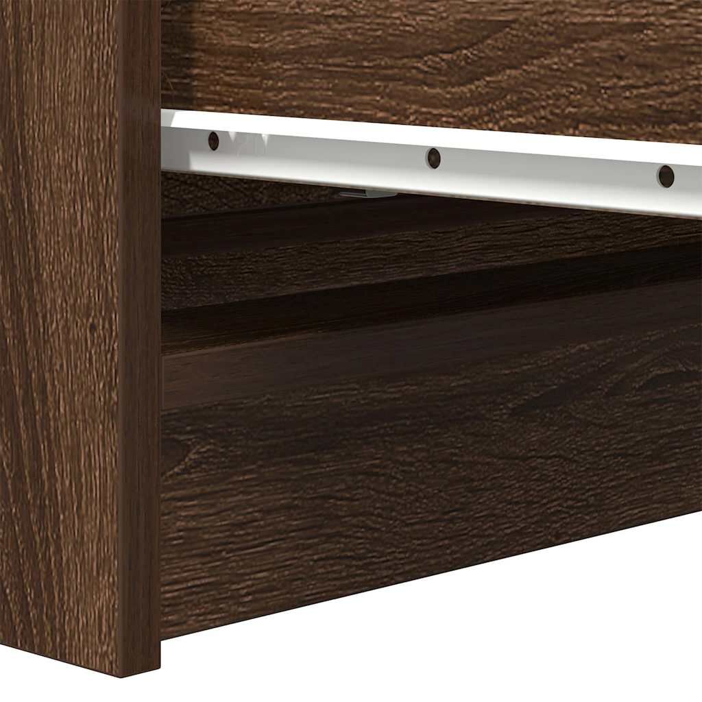 vidaXL Sideboard καφέ δρυς 80x35x99 cm Ξύλινο μηχανουργικό ξύλο