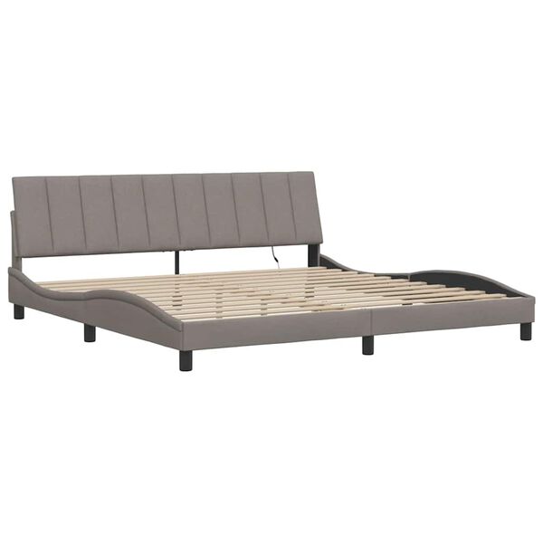 vidaXL Σκελετός Κρεβατιού Χωρίς Στρώμα Taupe 200x200 εκ.Υφασμάτινο