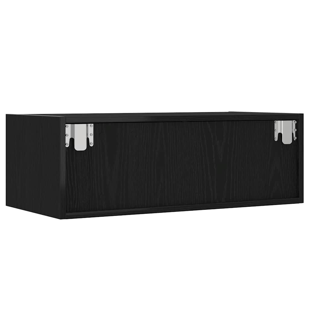 vidaXL Έπιπλο Τηλεόρασης με LED Μαύρη βελανιδιά 75x35,5x25 εκ.