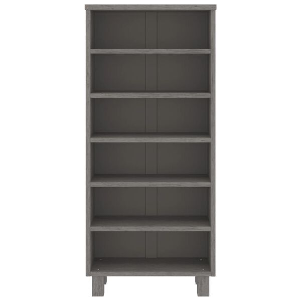 vidaXL Ραφιέρα CD HAMAR Αν. Γκρι 45x18x100 εκ. Μασίφ Ξύλο Πεύκου