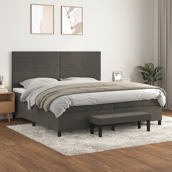 vidaXL &Kappa;&rho;&epsilon;&beta;ά&tau;&iota; Boxspring &mu;&epsilon; &Sigma;&tau;&rho;ώ&mu;&alpha; &Sigma;&kappa;&omicron;ύ&rho;&omicron; &Gamma;&kappa;&rho;&iota; 200x200 &epsilon;&kappa;. &Beta;&epsilon;&lambda;&omicron;ύ&delta;&iota;&nu;&omicron;