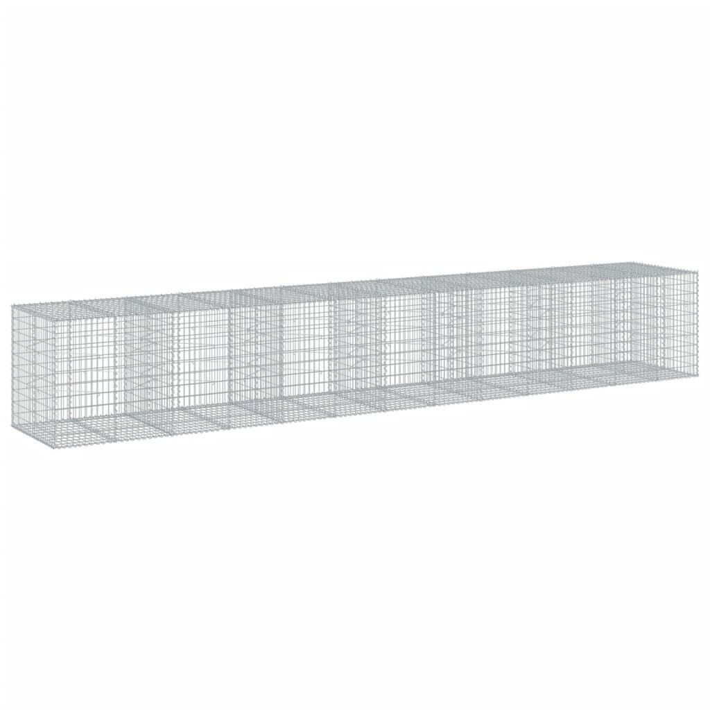 vidaXL Συρματοκιβώτιο με Κάλυμμα 650x100x100εκ από Γαλβανισμένο Χάλυβα