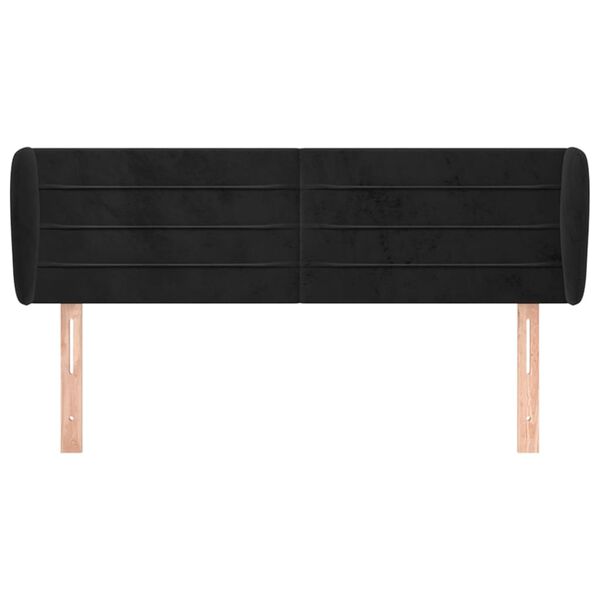 vidaXL Κεφαλάρι με Πτερύγια Μαύρο 147x23x78/88 εκ. Βελούδινο