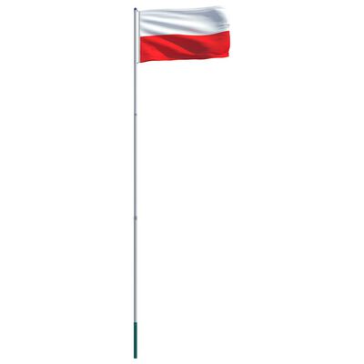 vidaXL Σημαία Πολωνίας με Ιστό Αλουμινίου 6 μ.