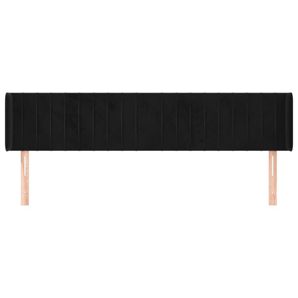 vidaXL Κεφαλάρι με Πτερύγια Μαύρο 203x16x78/88 εκ. Βελούδινο