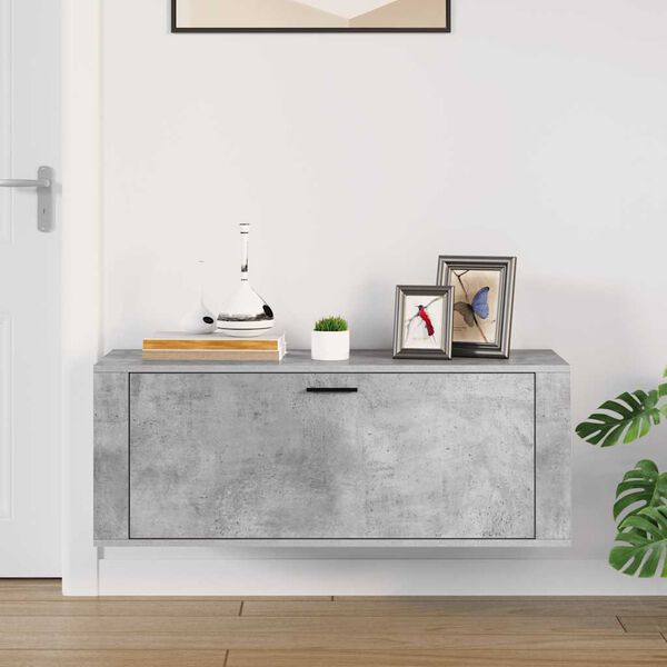 vidaXL Παπουτσοθήκη Γκρι Σκυροδέματος 100x35x38 εκ. Επεξεργασμένο Ξύλο