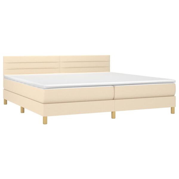 vidaXL &Kappa;&rho;&epsilon;&beta;ά&tau;&iota; Boxspring &mu;&epsilon; &Sigma;&tau;&rho;ώ&mu;&alpha; & LED &Kappa;&rho;&epsilon;&mu; 200x200 &epsilon;&kappa;. &Upsilon;&phi;&alpha;&sigma;&mu;ά&tau;&iota;&nu;&omicron;