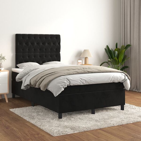 vidaXL &Kappa;&rho;&epsilon;&beta;ά&tau;&iota; Boxspring &mu;&epsilon; &Sigma;&tau;&rho;ώ&mu;&alpha; &Mu;&alpha;ύ&rho;&omicron; 120 x 200 &epsilon;&kappa;. &Beta;&epsilon;&lambda;&omicron;ύ&delta;&iota;&nu;&omicron;