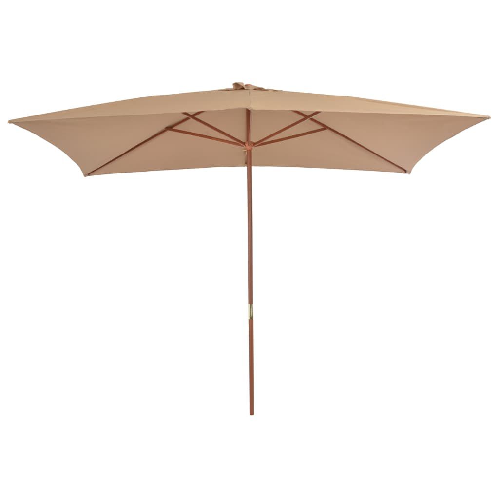 vidaXL Ομπρέλα Κήπου Χρώμα Taupe 200 x 300 εκ. με Ξύλινο Ιστό