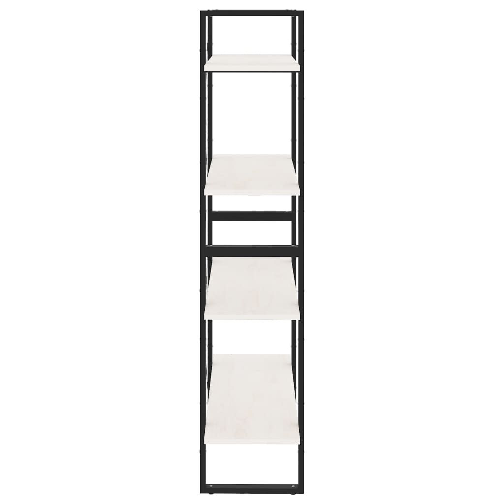 vidaXL Βιβλιοθήκη με 4 Ράφια Λευκή 80 x 30 x 140 εκ. Μασίφ Ξύλο Πεύκου