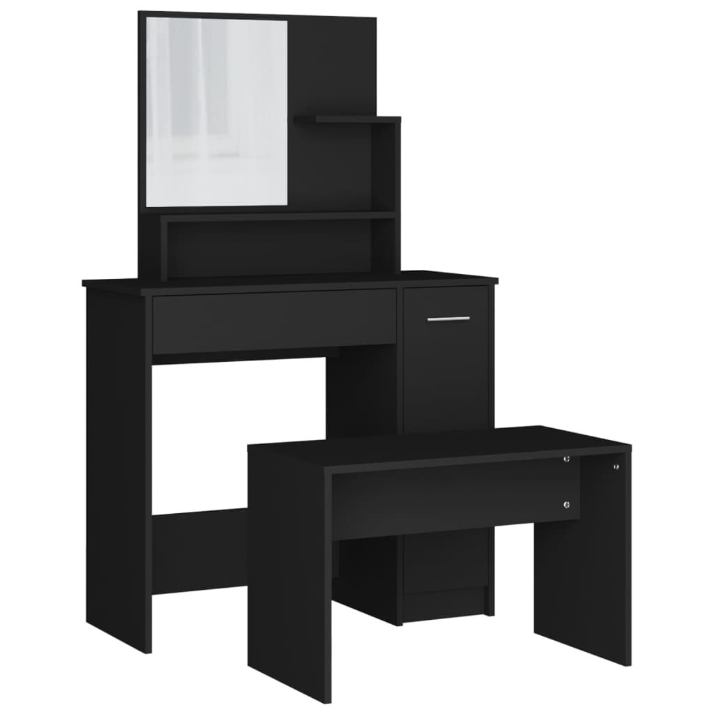 vidaXL Μπουντουάρ Σετ Μαύρο 86,5 x 35 x 136 εκ.