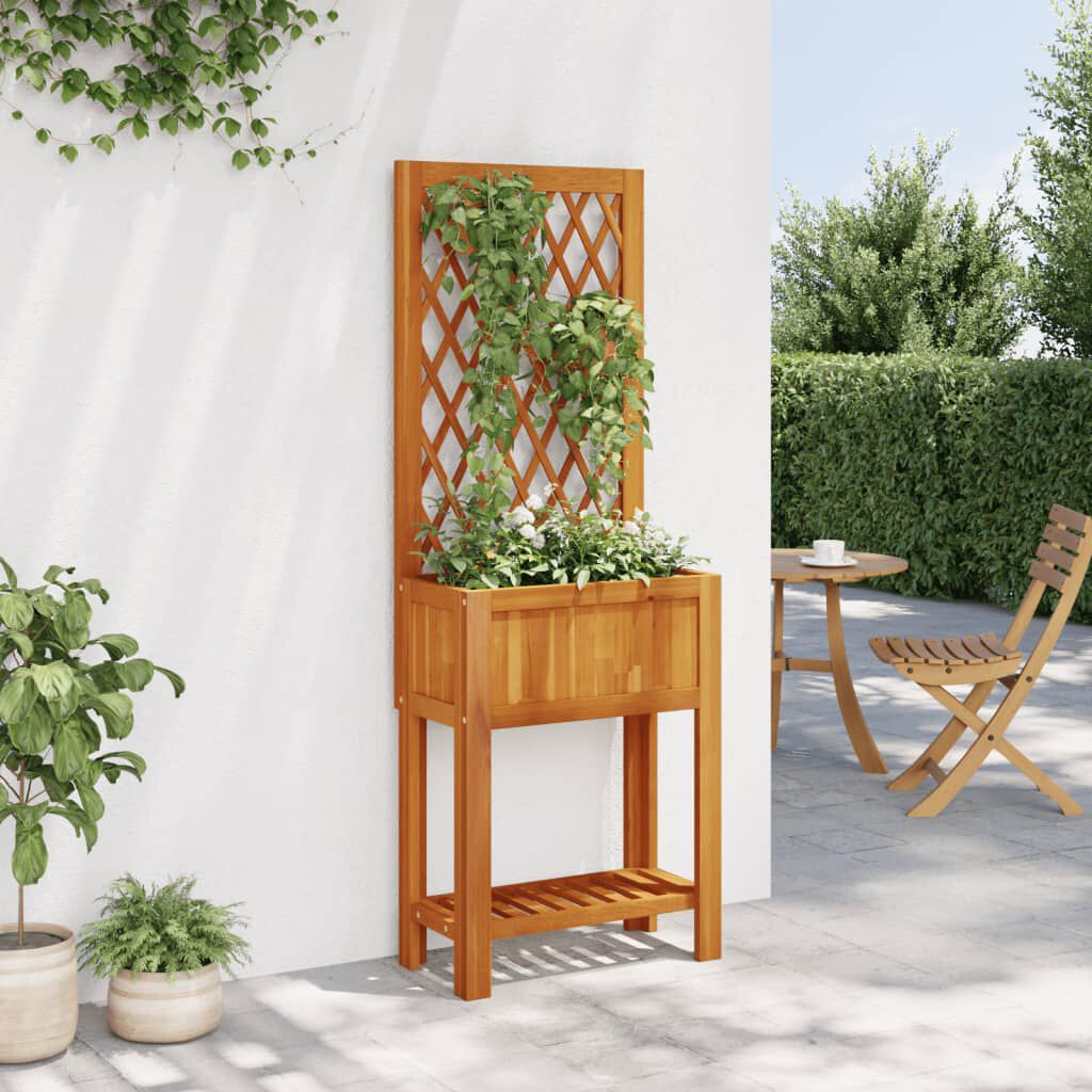 vidaXL Γλάστρα με Καφασωτό / Ράφι 55x29,5x152 εκ. Μασίφ Ξύλο Ακακίας