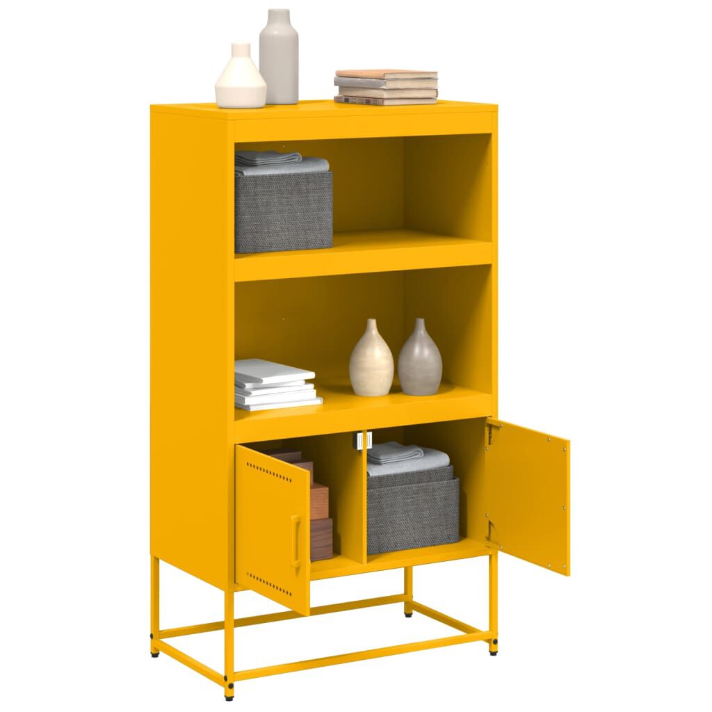 vidaXL Ραφιέρα Μουσταρδί 68,5x38,5x123,5 εκ. από Ατσάλι