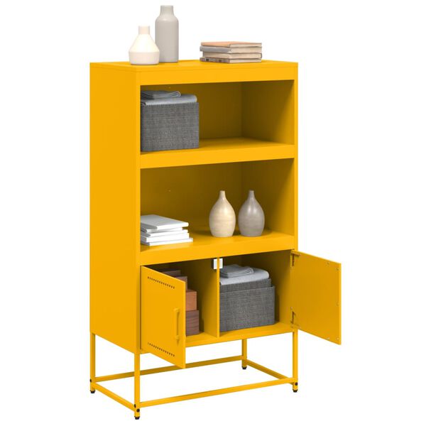 vidaXL Ραφιέρα Μουσταρδί 68,5x38,5x123,5 εκ. από Ατσάλι