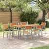 vidaXL Σέτ φαγητού για κήπο 7 pcs Γκρι και καφέ 180 x 90 x 75 cm