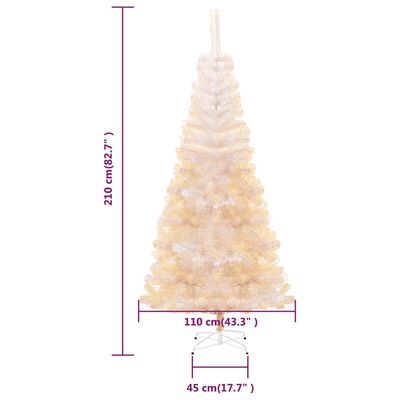 vidaXL Χριστουγεννιάτικο Δέντρο Τεχνητό Ιριδ. Άκρες Λευκό 210 εκ. PVC