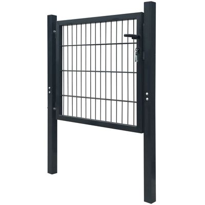 vidaXL Πόρτα Περίφραξης (Μονή) Γκρι Ανθρακί 106 x 130 εκ.