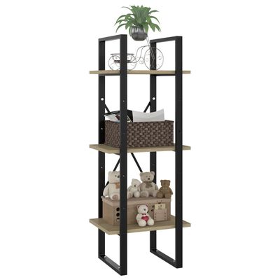 vidaXL Βιβλιοθήκη με 3 Ράφια Sonoma Δρυς 40x30x105 εκ. από Μοριοσανίδα