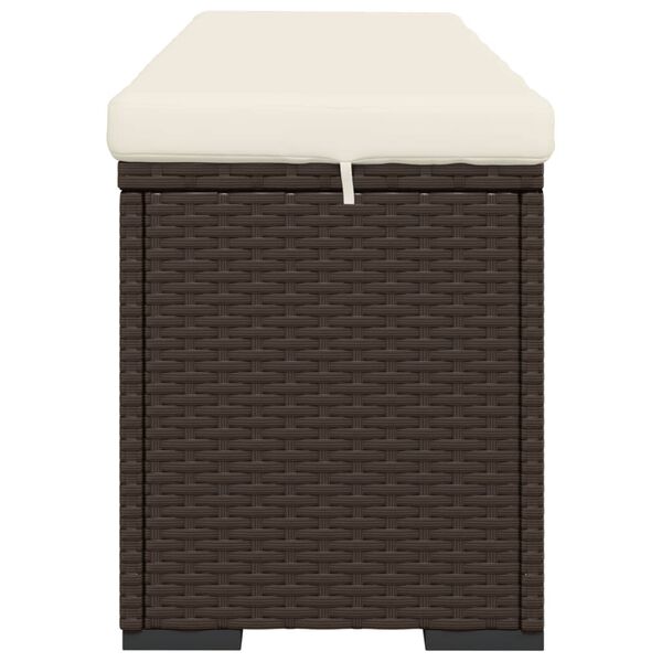 vidaXL Σκαμπό με Μαξιλάρι Καφέ 110 x 30 x 40 εκ. από Συνθετικό Ρατάν