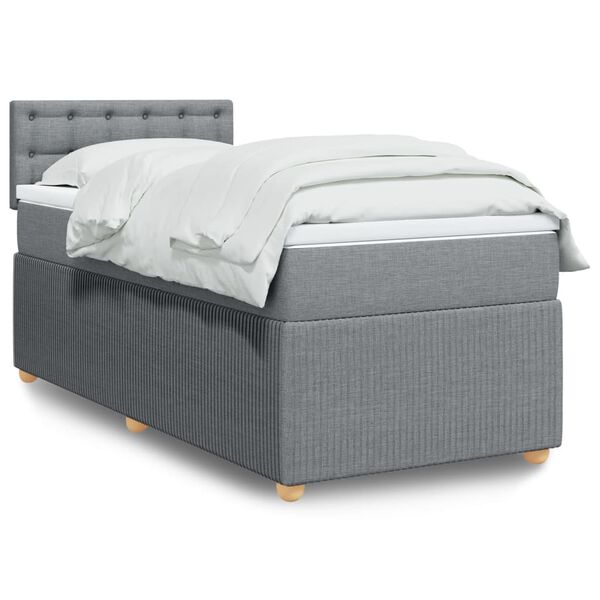 vidaXL &Kappa;&rho;&epsilon;&beta;ά&tau;&iota; Boxspring &mu;&epsilon; &Sigma;&tau;&rho;ώ&mu;&alpha; &Alpha;&nu;&omicron;&iota;&chi;&tau;ό &Gamma;&kappa;&rho;&iota; 90x190 &epsilon;&kappa;. &Upsilon;&phi;&alpha;&sigma;&mu;ά&tau;&iota;&nu;&omicron;