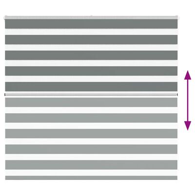 vidaXL Ζέβρα τυφλή Σκούρο Γκρι Πλάτος υφάσματος 160,9 εκ. Πολυεστέρας