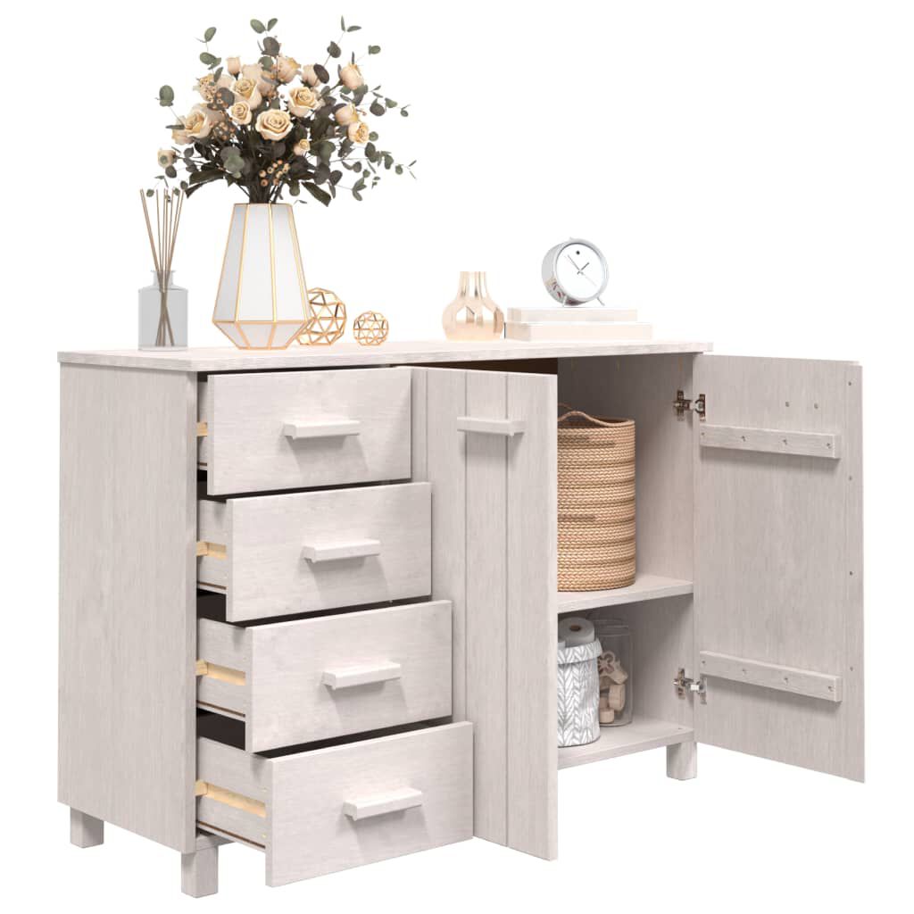 vidaXL Ντουλάπι HAMAR Λευκό 113 x 40 x 80 εκ. από Μασίφ Ξύλο Πεύκου
