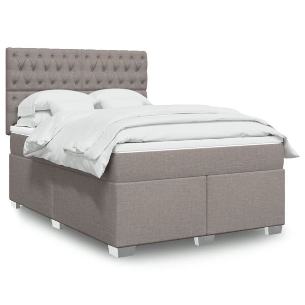 vidaXL &Kappa;&rho;&epsilon;&beta;ά&tau;&iota; Boxspring &mu;&epsilon; &Sigma;&tau;&rho;ώ&mu;&alpha; Taupe 140x190 &epsilon;&kappa;. &Upsilon;&phi;&alpha;&sigma;&mu;ά&tau;&iota;&nu;&omicron;