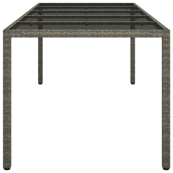 vidaXL Τραπέζι Κήπου για Φαγητό Γκρι 250 x 100 x 75 cm Πολυ ράταν