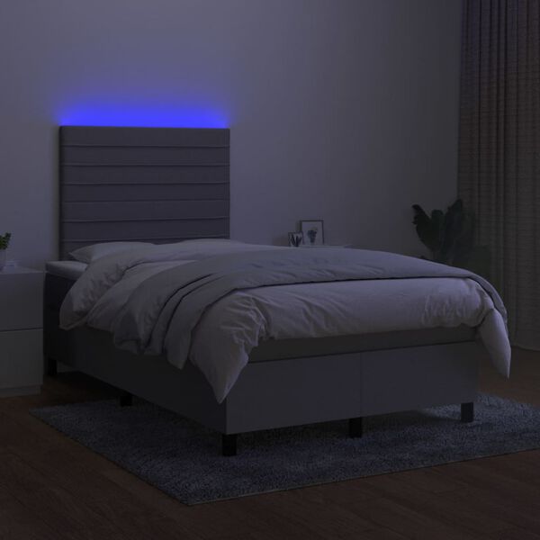 vidaXL &Kappa;&rho;&epsilon;&beta;ά&tau;&iota; Boxspring &mu;&epsilon; &Sigma;&tau;&rho;ώ&mu;&alpha; & LED &Alpha;&nu;.&Gamma;&kappa;&rho;&iota; 120x200 &epsilon;&kappa; &Upsilon;&phi;&alpha;&sigma;&mu;ά&tau;&iota;&nu;&omicron;