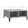 vidaXL Τραπεζάκι Σαλονιού Γκρι Sonoma 60 x 60 x 30 εκ. από Επεξ. Ξύλο