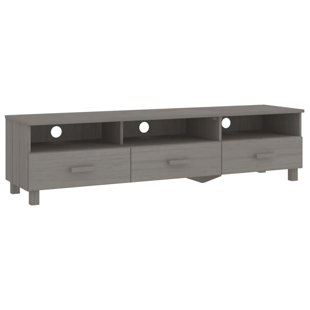 vidaXL Έπιπλο Τηλεόρασης HAMAR Αν. Γκρι 158x40x40εκ. Μασίφ Ξύλο Πεύκου