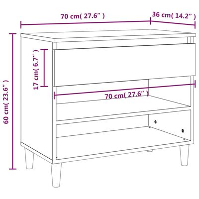 vidaXL Παπουτσοθήκη Λευκή 70 x 36 x 60 εκ. από Επεξεργασμένο Ξύλο