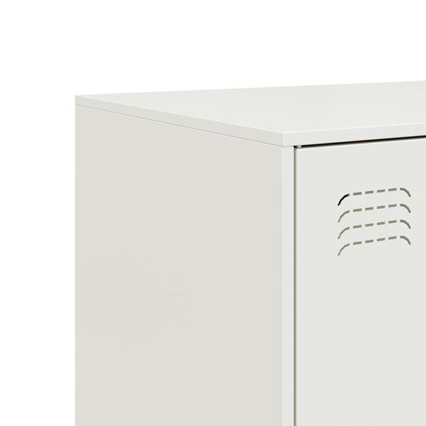 vidaXL Μπουφές Λευκός 99x39x73 εκ. από Ατσάλι