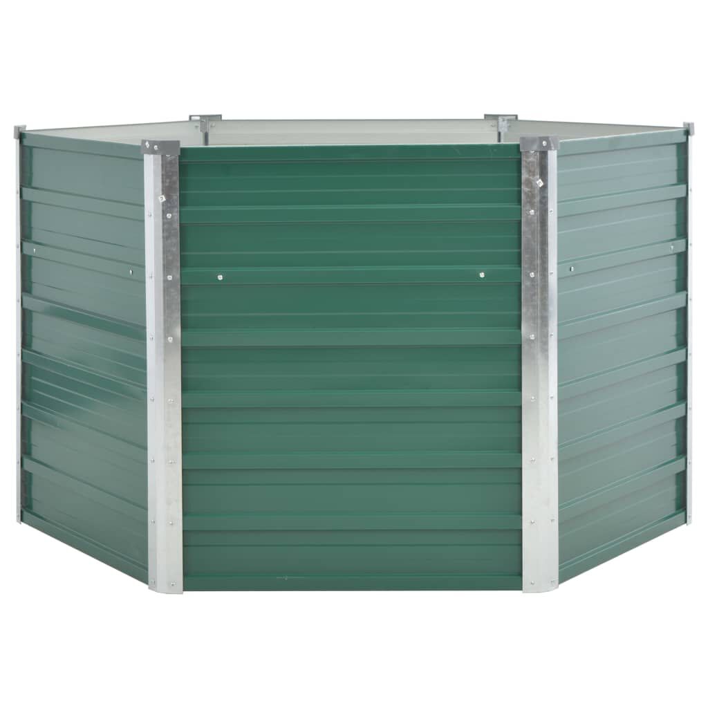 vidaXL Ζαρντινιέρα Υπερυψωμένη Πράσινη 129x129x77 εκ. Γαλβαν. Χάλυβας