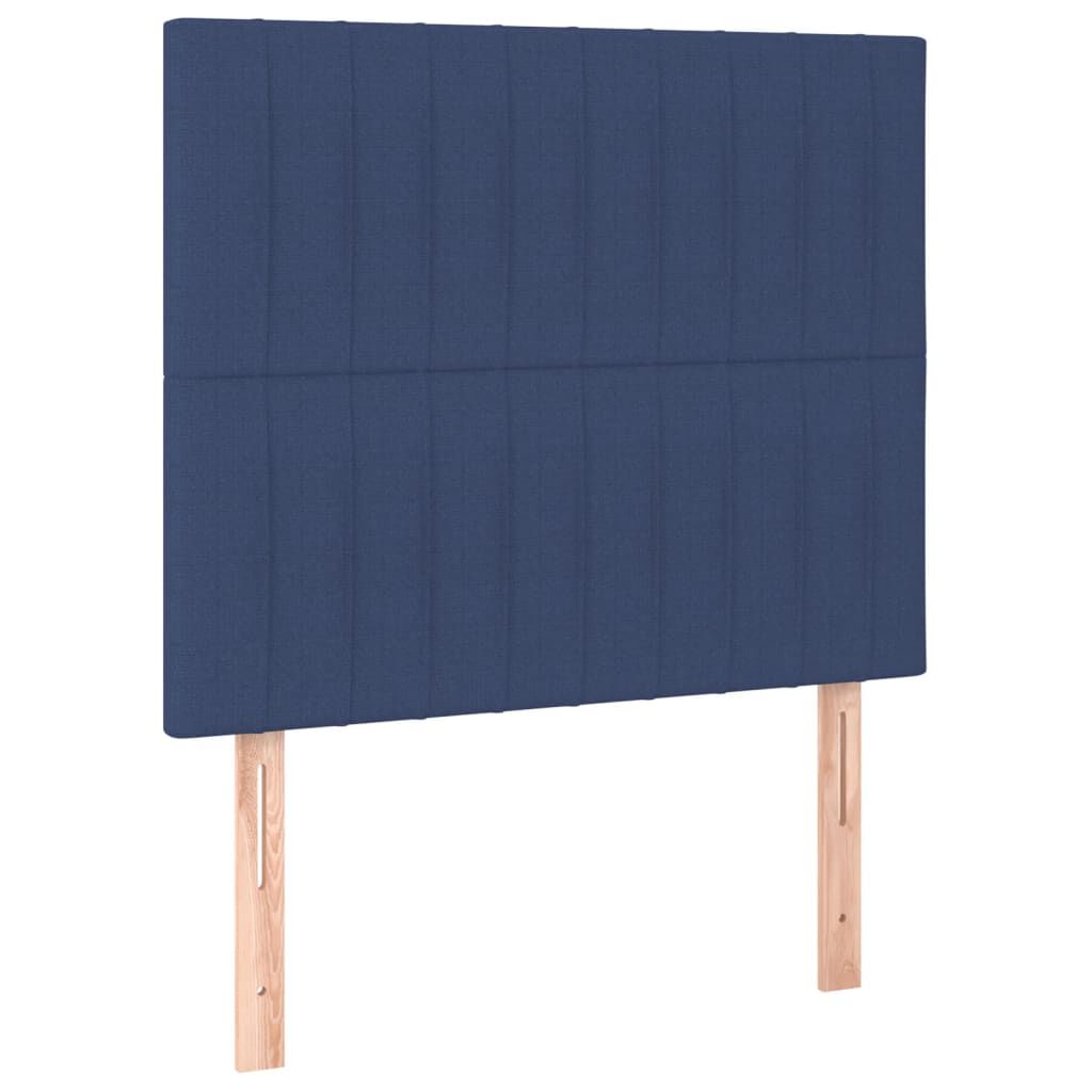 vidaXL Κρεβάτι Boxspring με Στρώμα Μπλε 100 x 200 εκ. Υφασμάτινο