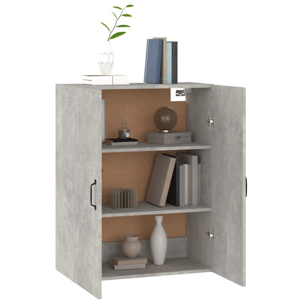 vidaXL Ντουλάπι Κρεμαστό Γκρι Σκυροδέματος 69,5x34x90 εκ. Επεξ. Ξύλο